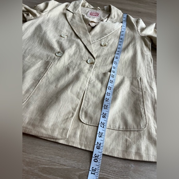 LEVI’S Alexa Blazer Linen Cotton Double-Breasted Oversized Jacket Size L - Picture 5 of 9